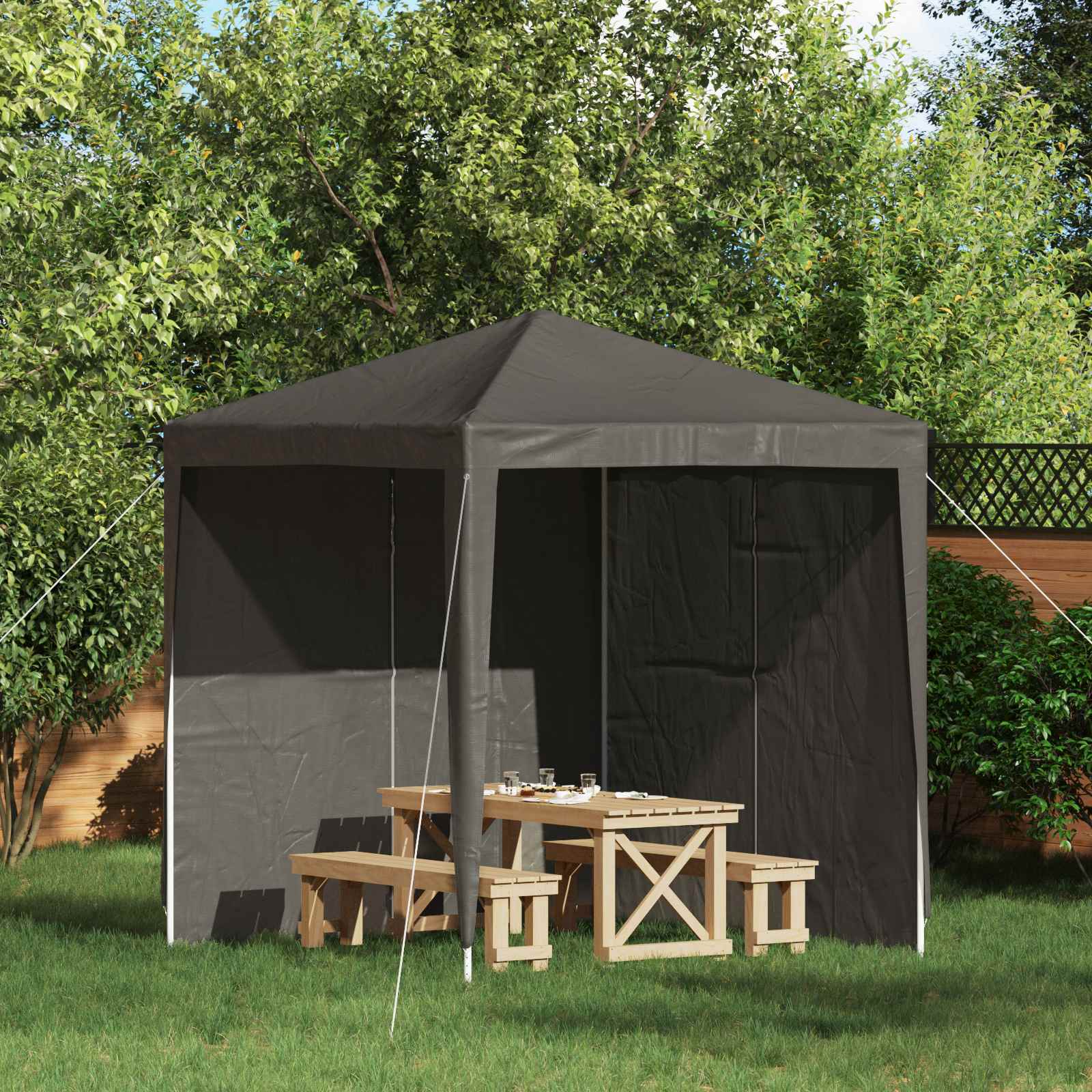 Party Zelt Seitenteil 2 pcs Rot 300 x 195 cm PE und Stahl