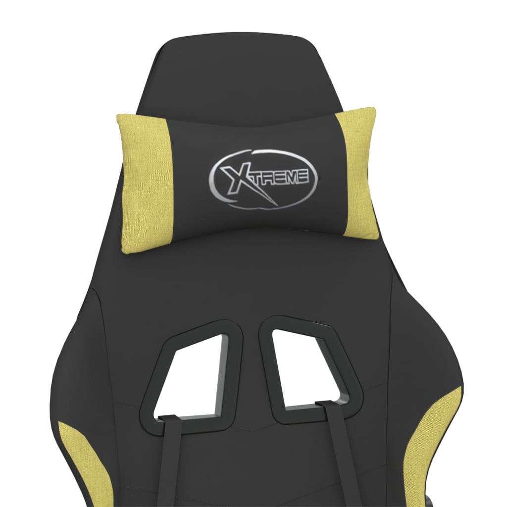 Gaming-Stuhl mit Massagefunktion Schwarz und Creme Stoff