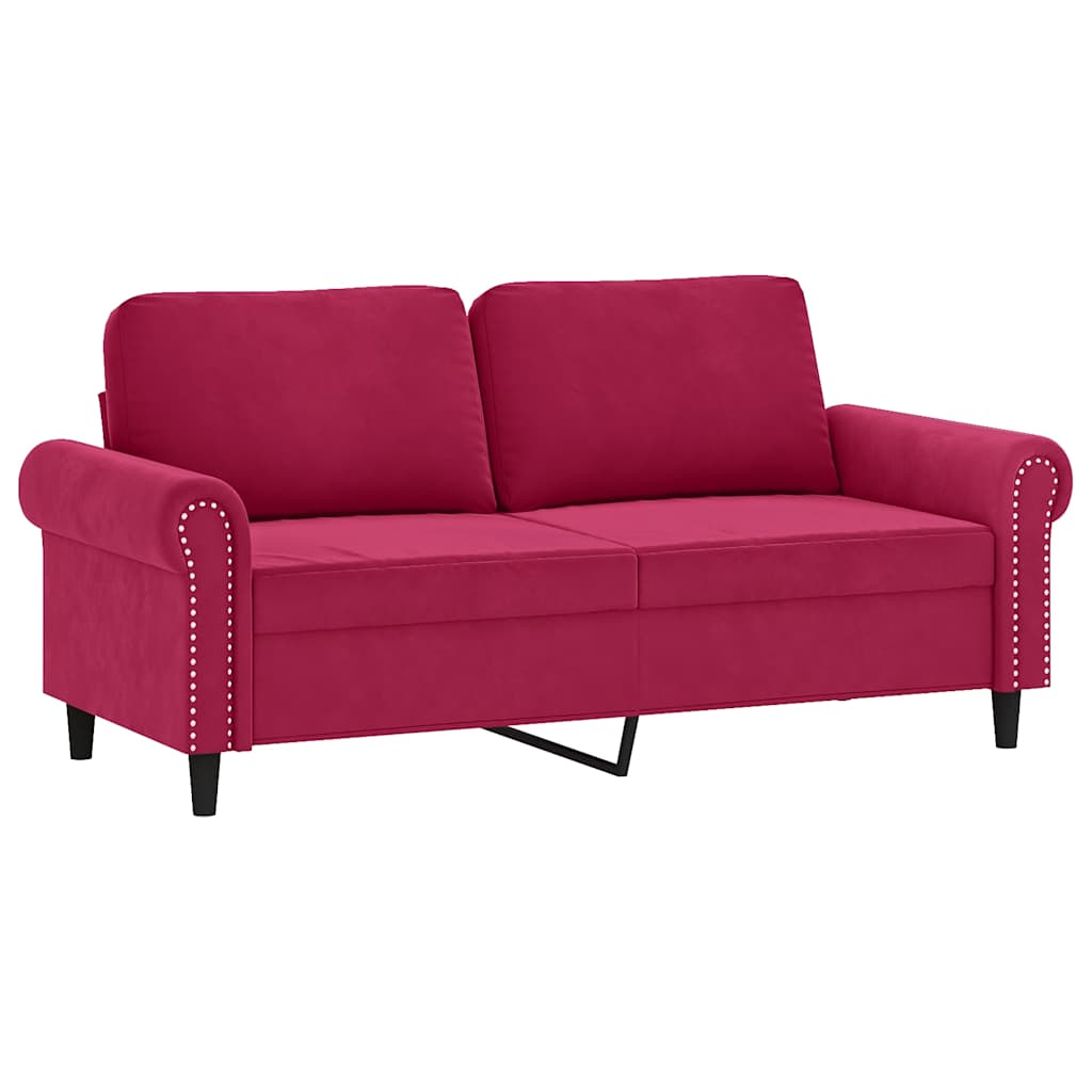 2-Sitzer-Sofa mit Zierkissen Dunkelgrün 120 cm Samt