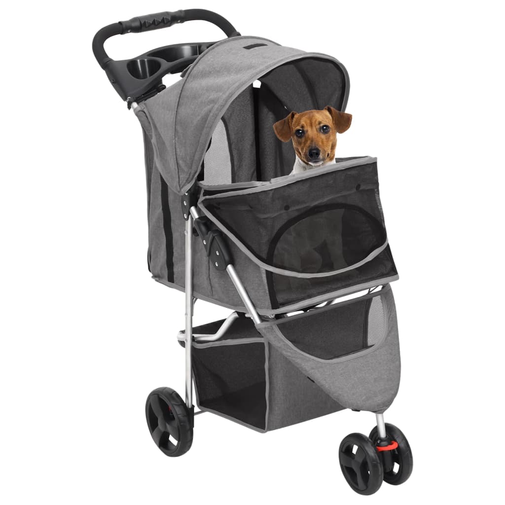 Hundewagen Faltbar Schwarz 80x46x98 cm Oxford-Gewebe