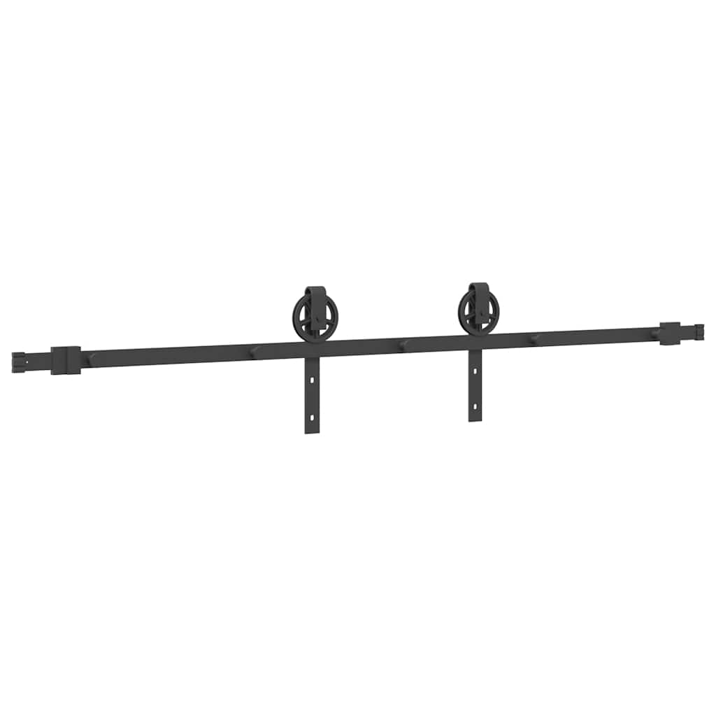 Schiebetürbeschlag-Set 183 cm Stahl Schwarz
