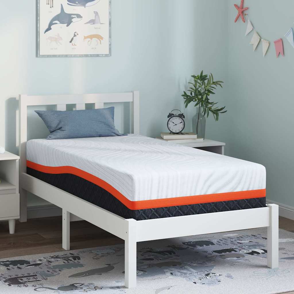 Matratze Weiß und Grau 80 x 160 cm Jacquard-Stoff