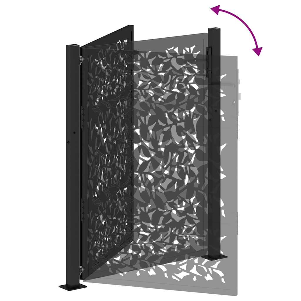 Gartentor Schwarz 100x100 cm Stahl Lichtdesign
