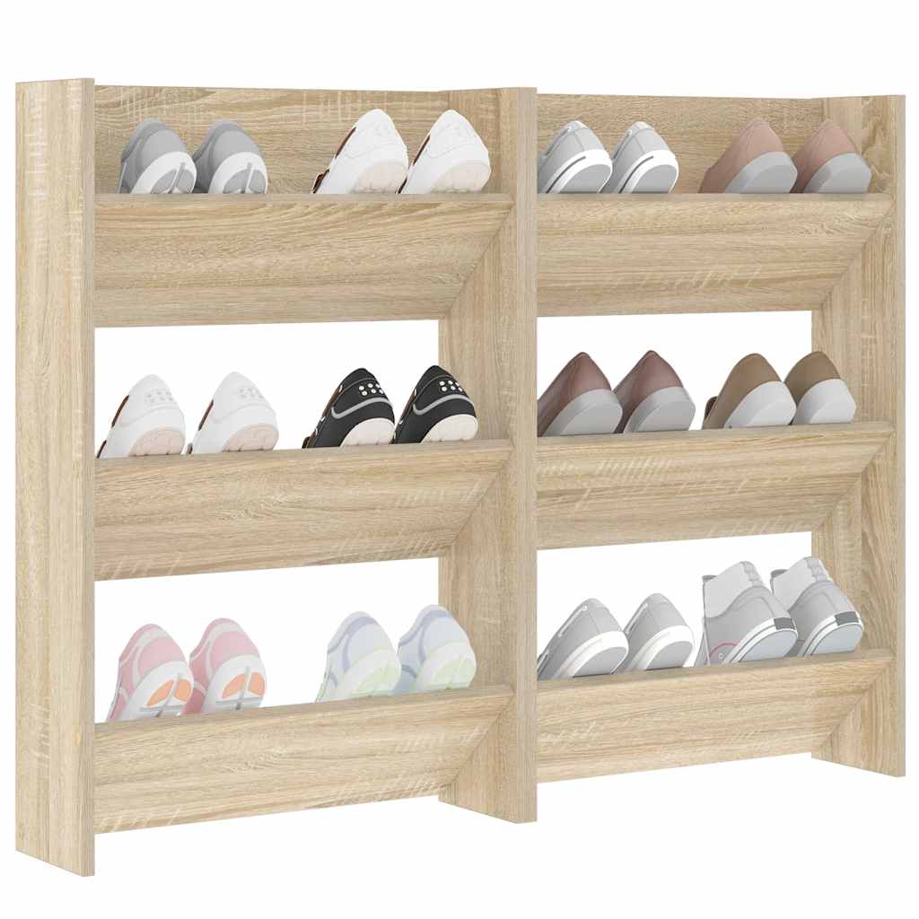 Wand-Schuhschränke 4 Stk. Weiß 60x18x60 cm Holzwerkstoff
