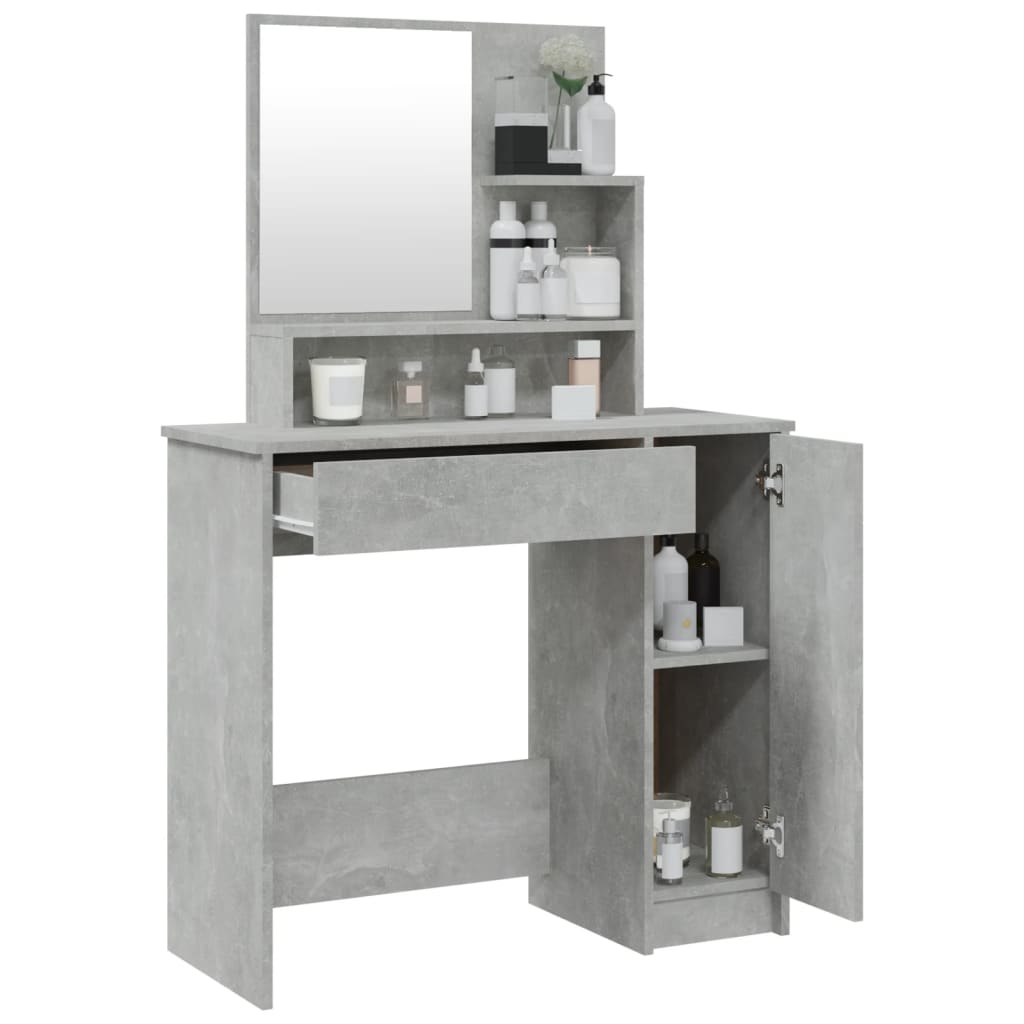 Schminktisch mit Spiegel Weiß 86,5x35x136 cm