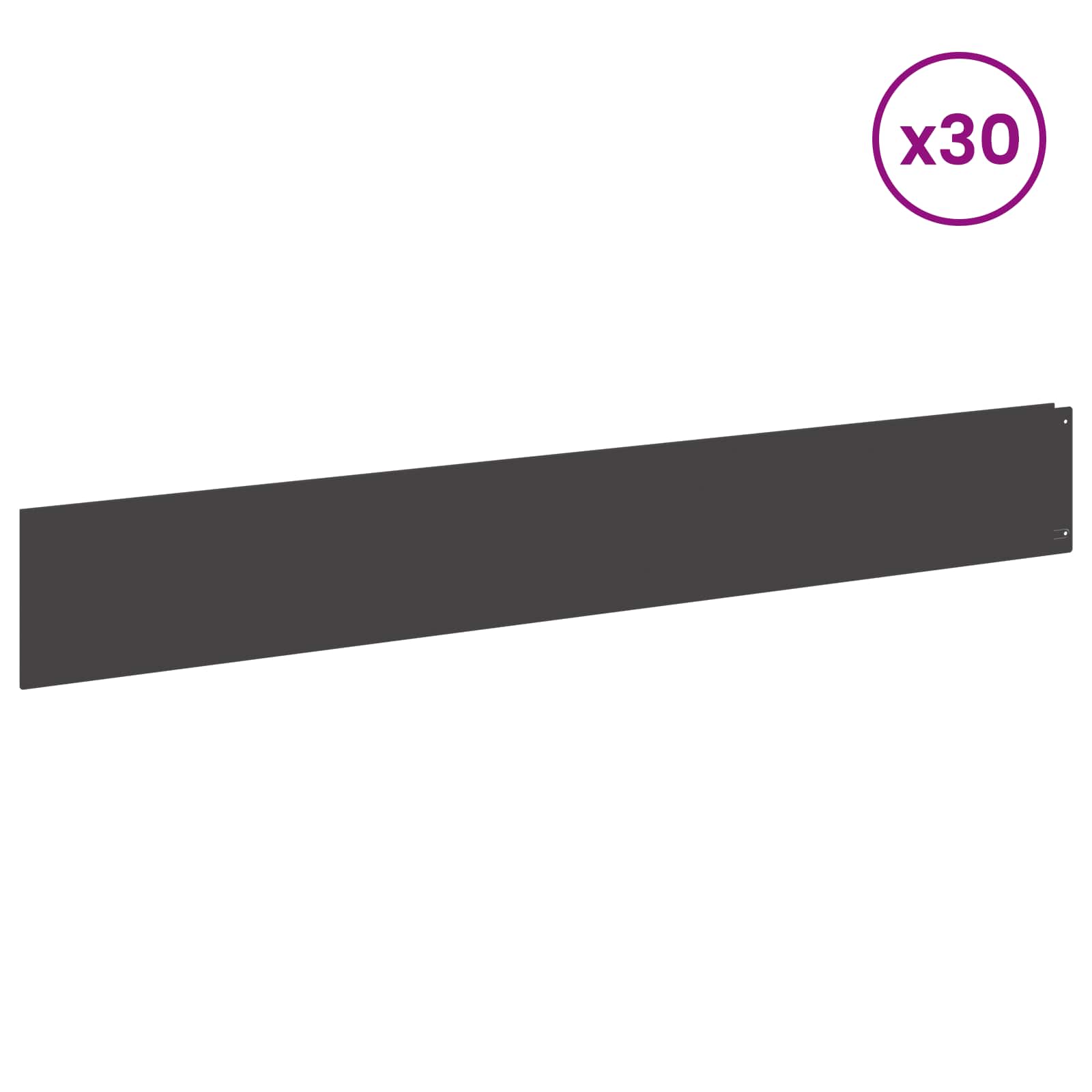 Raseneinfassung 10 pcs 100 x 12 cm Stahl Anthrazit