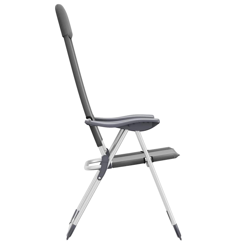 Klappbare Campingstühle 2 Stk. Grau Aluminium