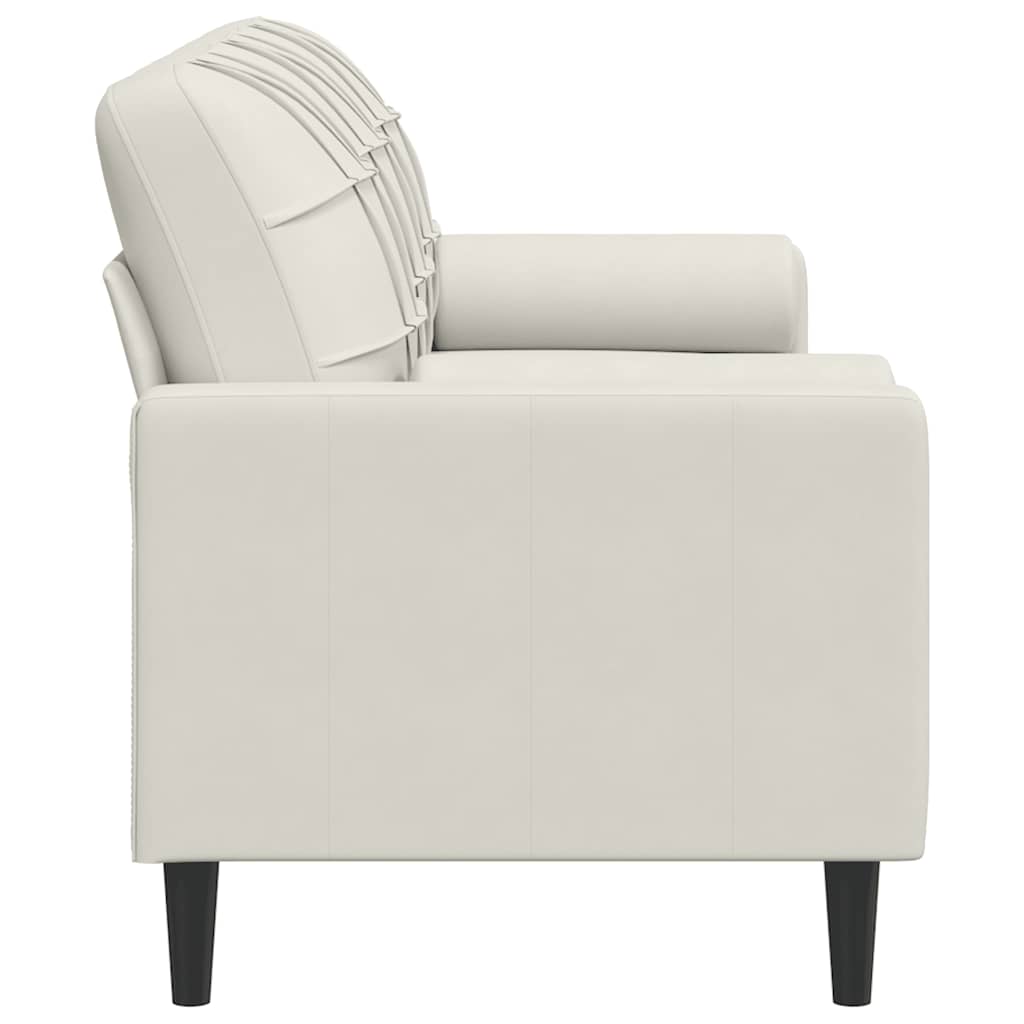 2-Sitzer-Sofa mit Zierkissen Hellgrau 120 cm Samt
