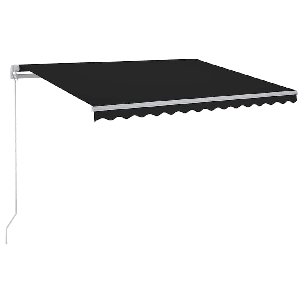 Markise Manuell Einziehbar mit LED 300x250 cm Blau und Weiß