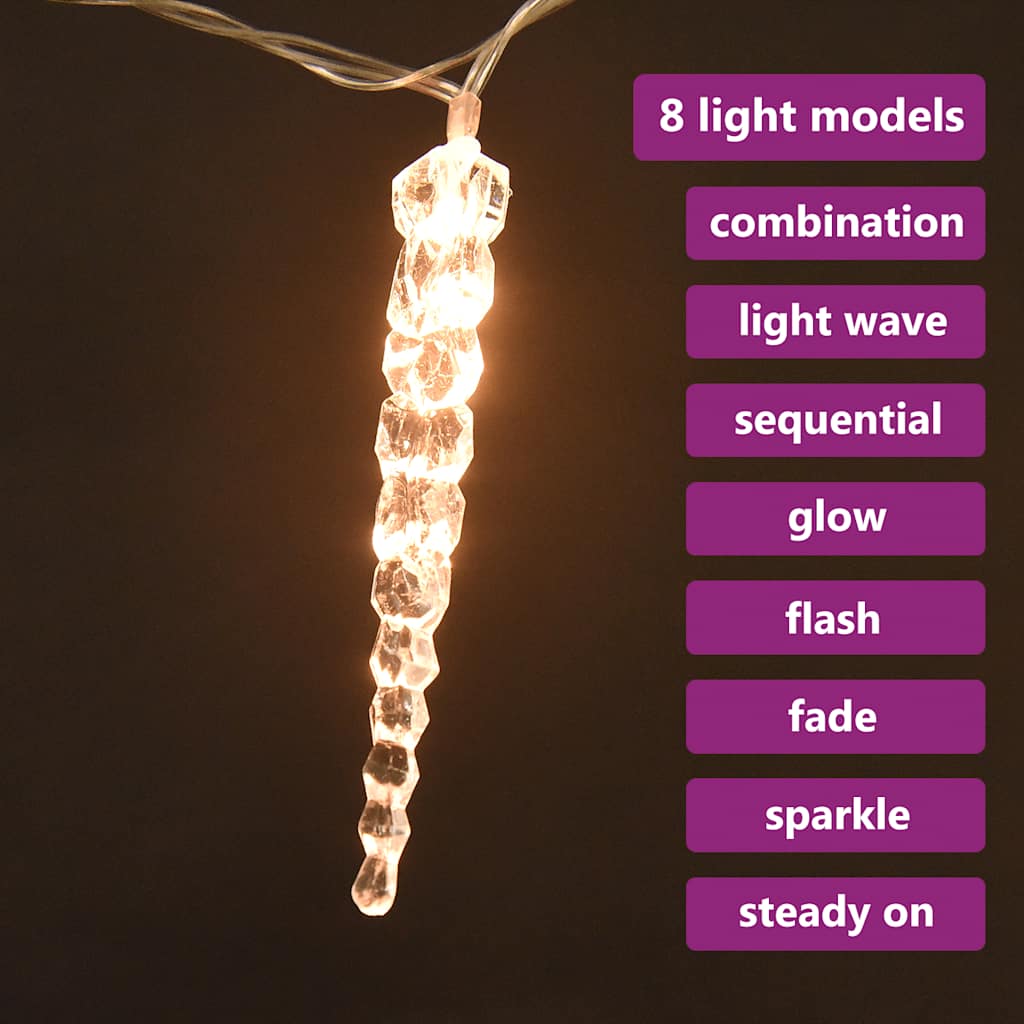 Eiszapfen-Lichterkette 200 LEDs Blau 20 m Acryl PVC