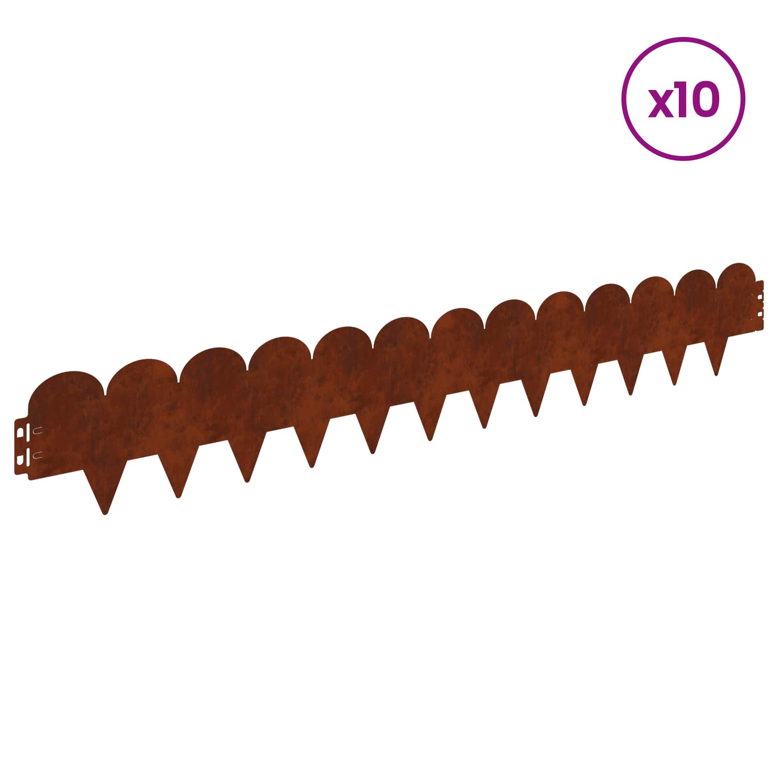 Raseneinfassung 10 pcs 103 x 15 cm Stahl Schwarz