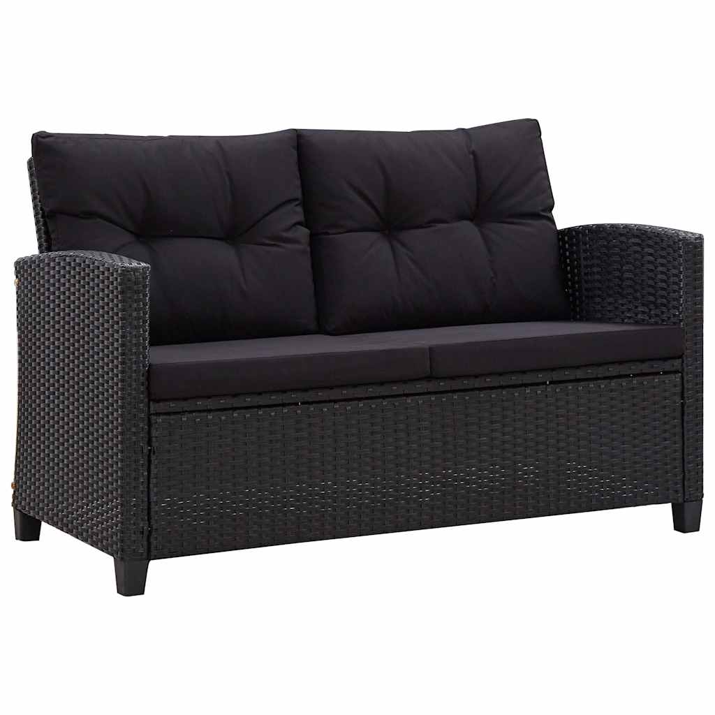 6-tlg. Garten-Sofagarnitur mit Auflagen Poly Rattan Dunkelgrau