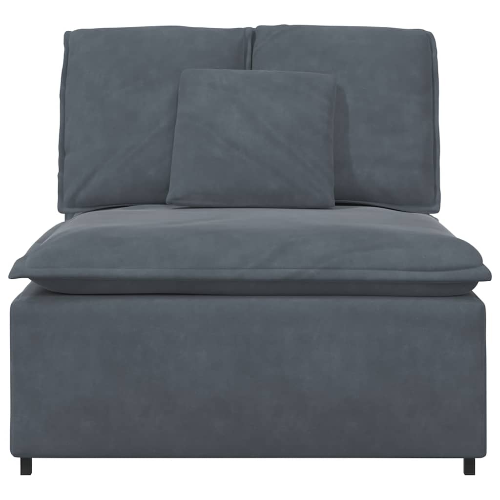 Modulares Sofa Endmodul mit Armlehne Kissen Blau 100 cm