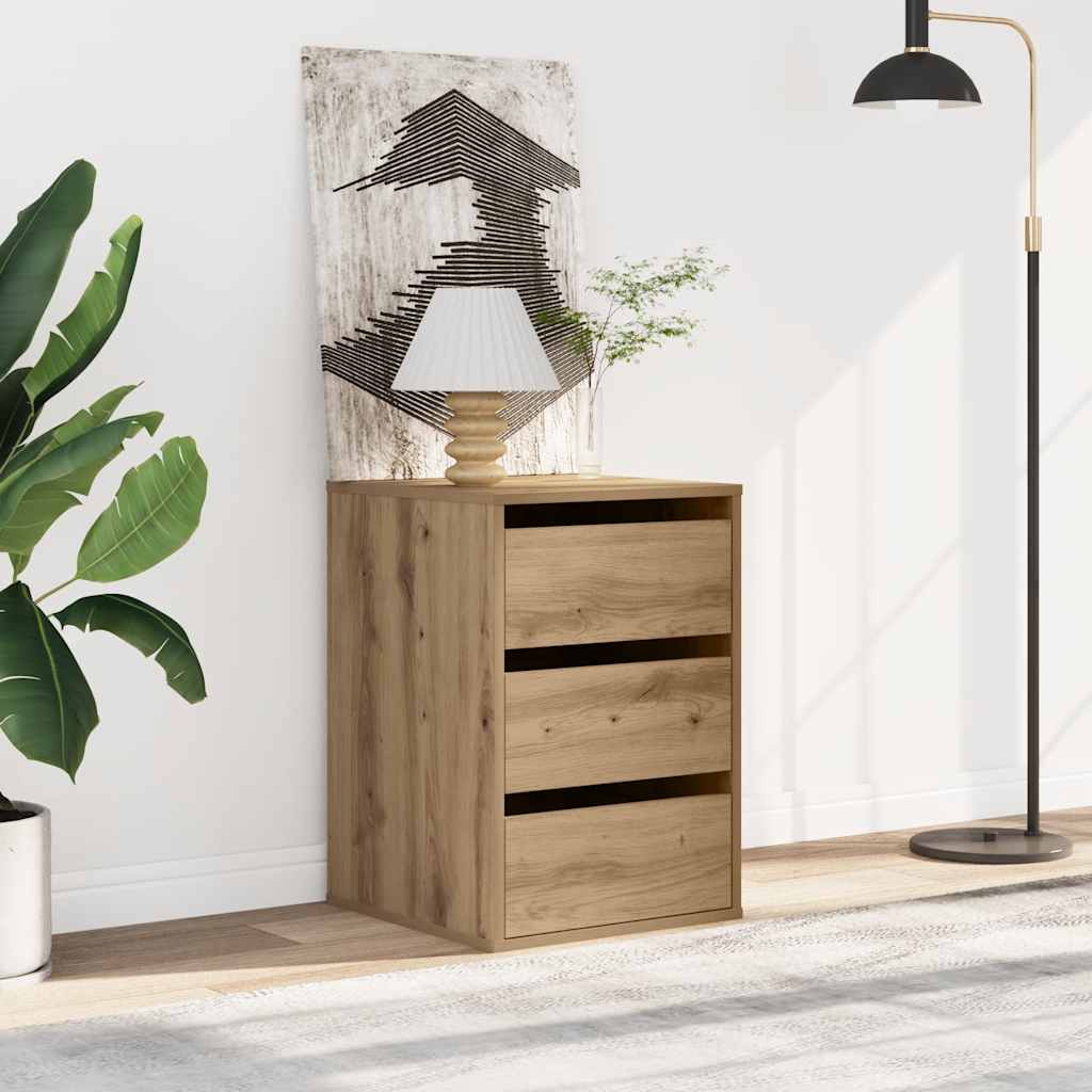Schubladenschrank Schwarz Eichen-Optik 41 x 40 x 58 cm