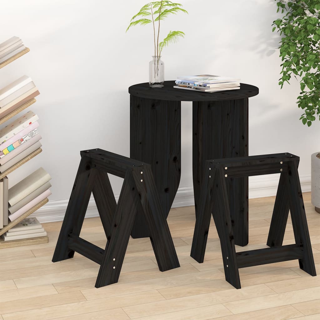 Hocker 2 Stk. 40x40x45 cm Massivholz Kiefer