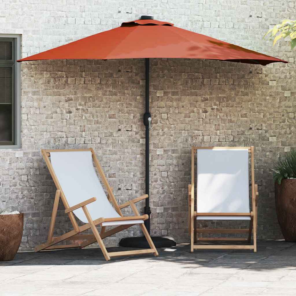 Garten-Sonnenschirm Sand 294 x 150 x 224 cm Polyester und Stahl
