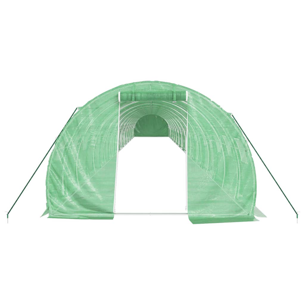 Gewächshaus mit Stahlrahmen Grün 48 m² 16x3x2 m