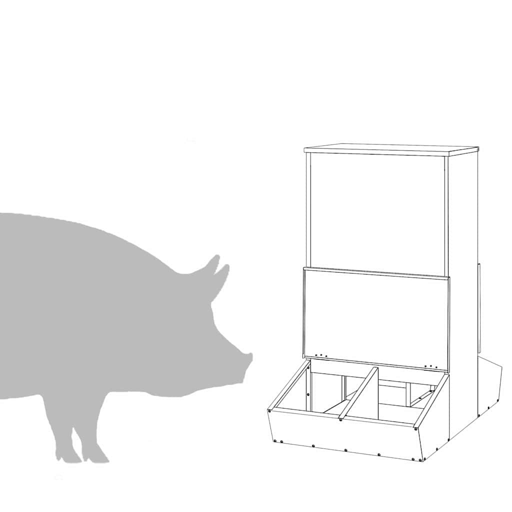 Schweinfutterspender Schwarz 55 x 38 x 76 cm