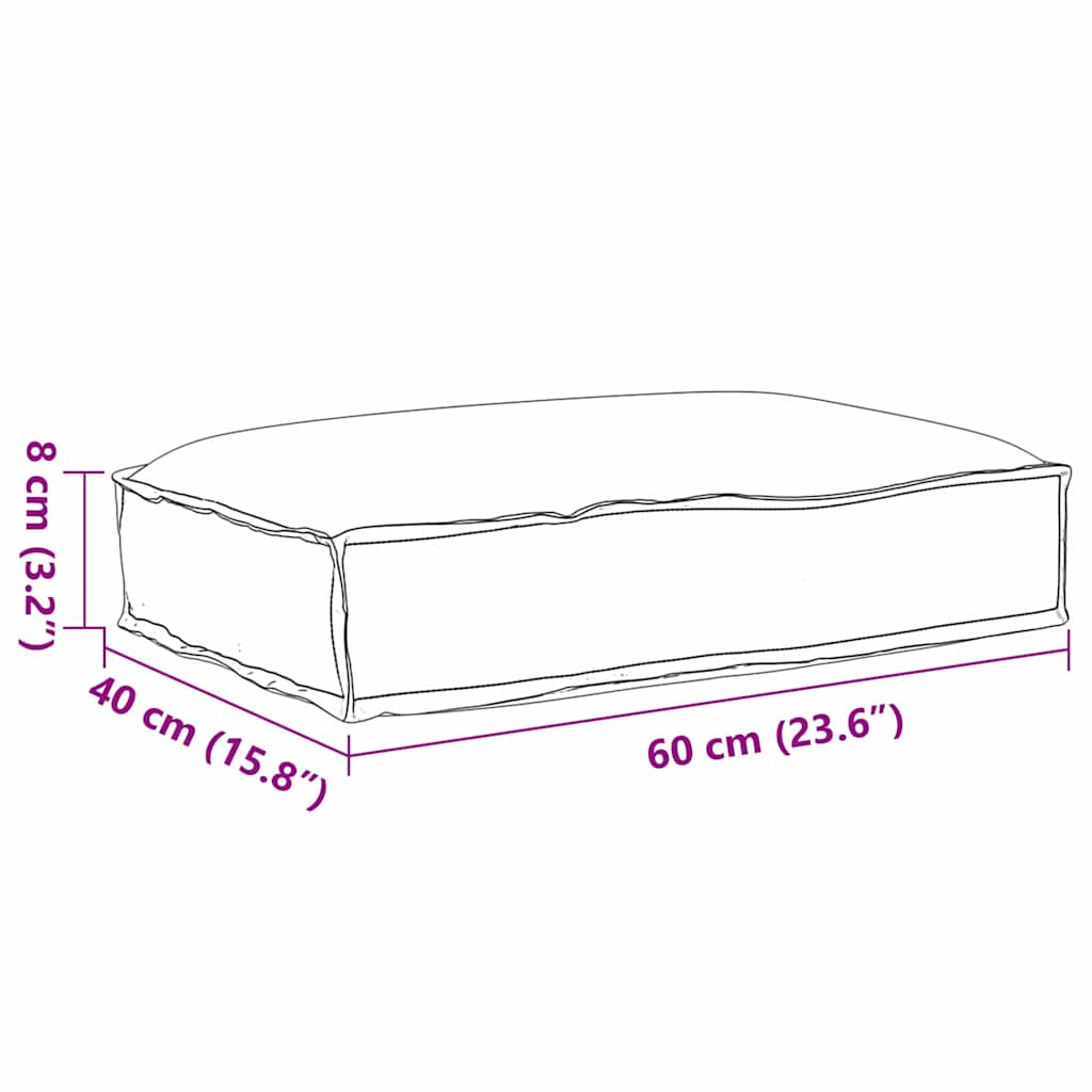Kissen Anthrazit 60 x 40 x 8 cm Oxford-Stoff
