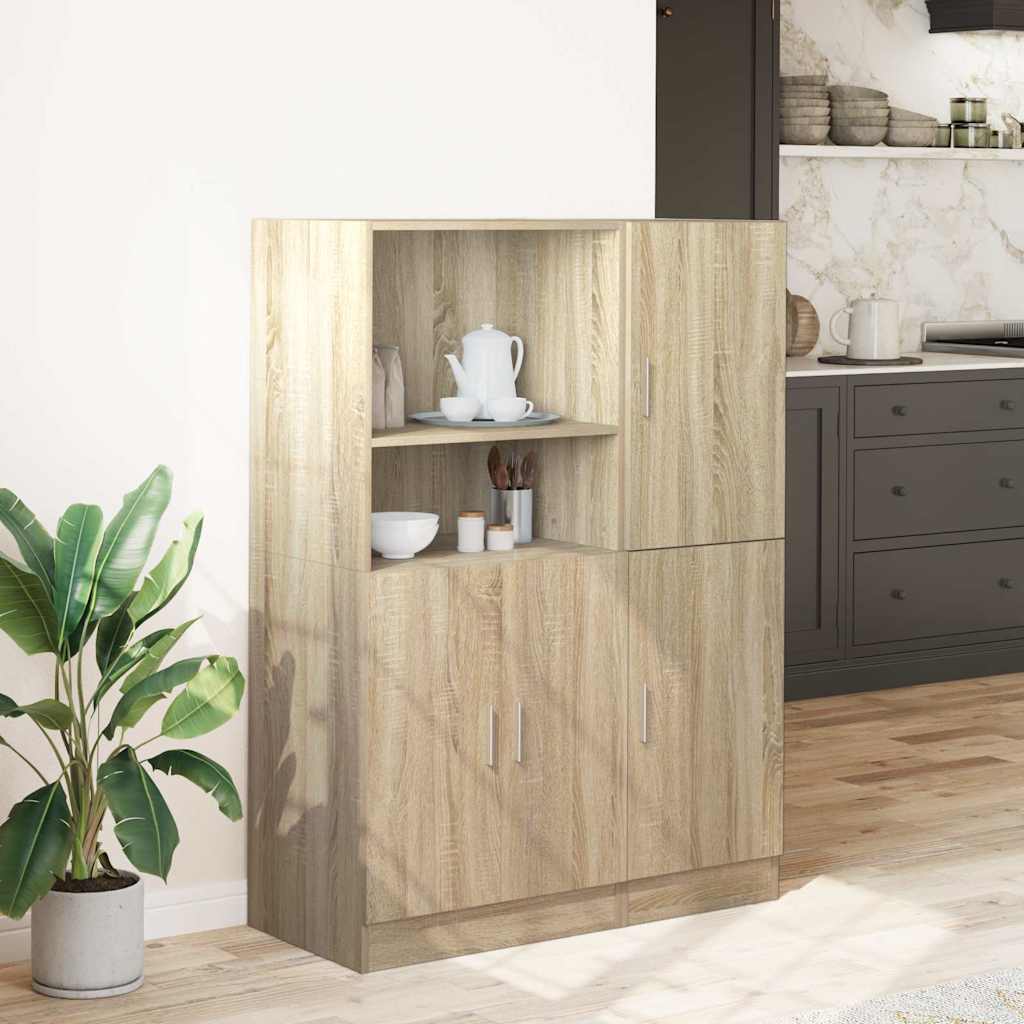 2-tlg. Küchenschrank-Set Weiß Holzwerkstoff