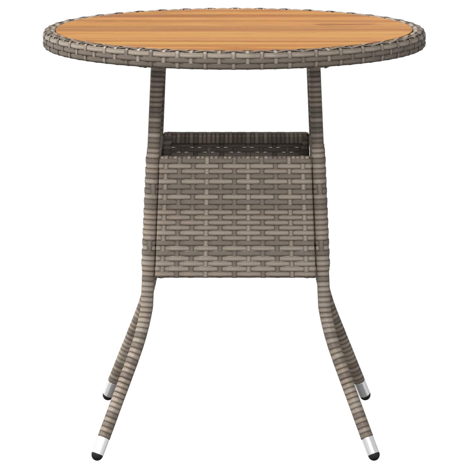 Garten-Esstisch Schwarz Ø 70 cm Poly Rattan Massivholz Akazie