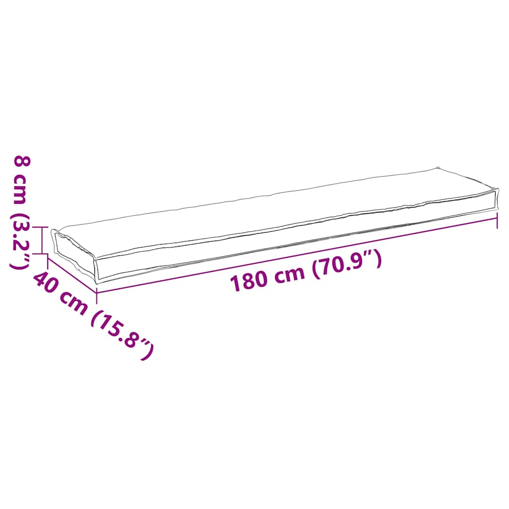 Palettenkissen Anthrazit 180 x 40 x 8 cm Oxford-Stoff
