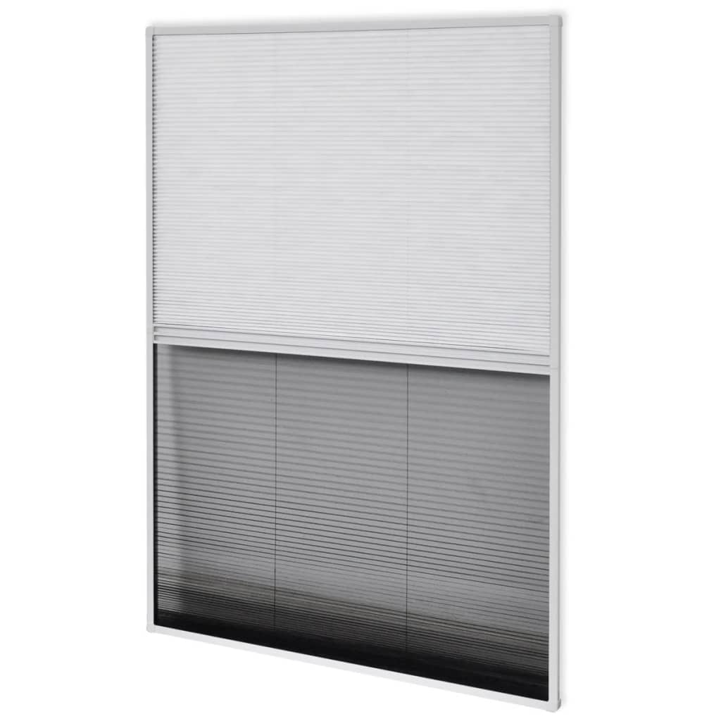 Plisse Insektenschutzfenster mit Jalousie Aluminium 160×80 cm