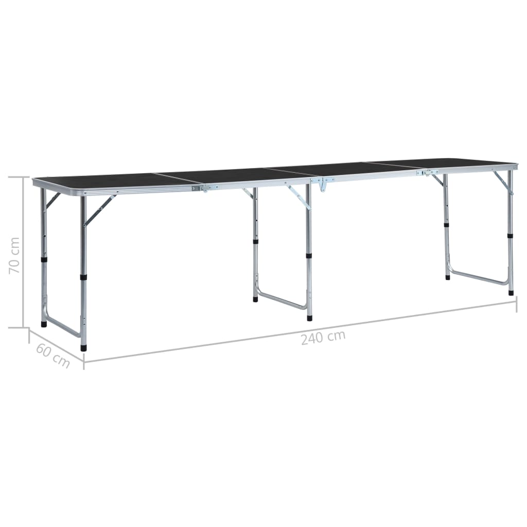 Campingtisch Klappbar Grau Aluminium 120x60 cm