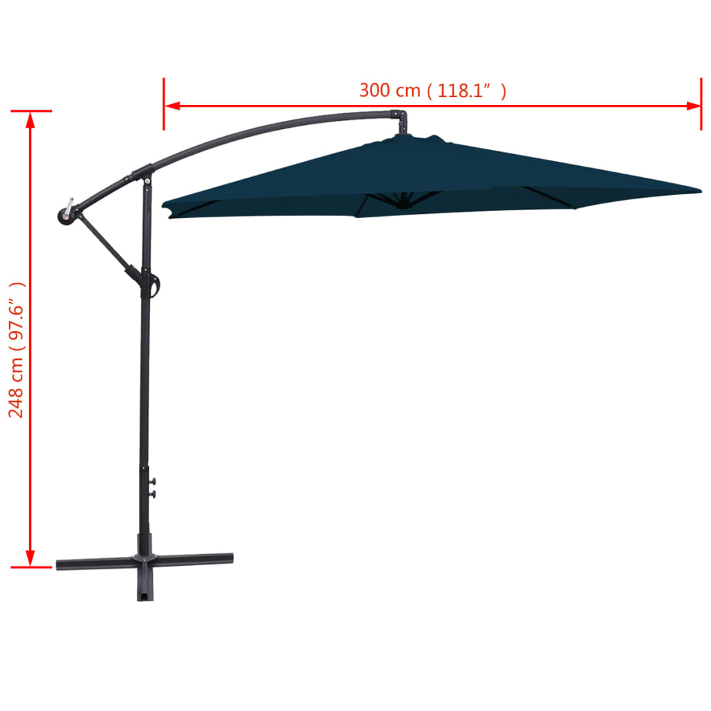 Ampelschirm mit Aluminium-Mast 300 cm Anthrazit