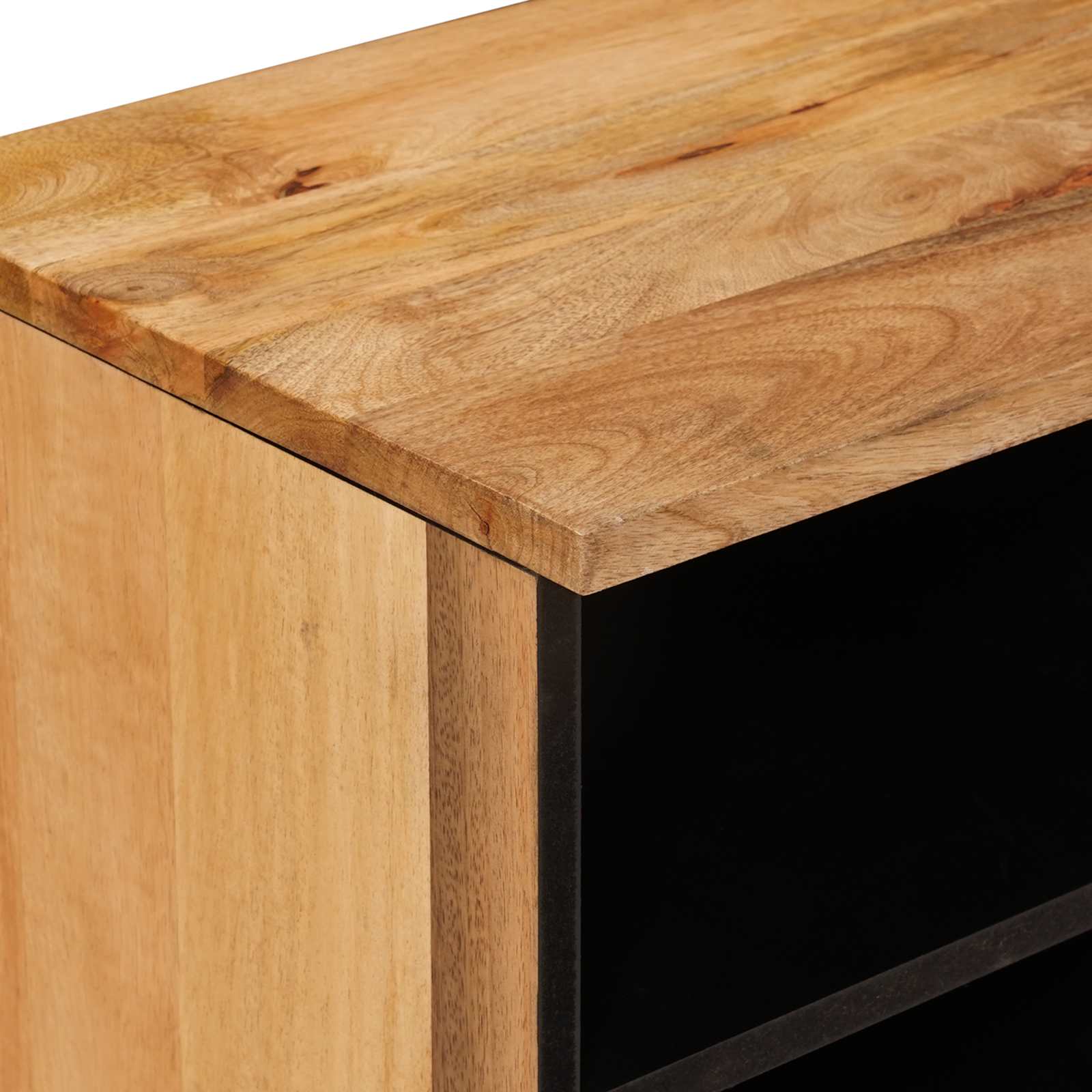 TV-Schränk mit Regal Walnuss 80 x 33 x 46 cm Massivholz Mango