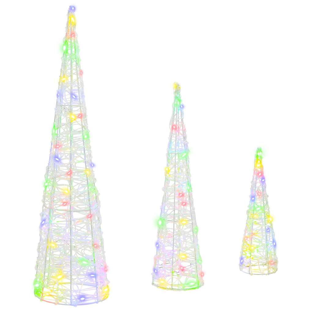 Weihnachtsbaum mit 90 LEDs 3 pcs Warmweiß 20 x 20 x 80 cm Acryl