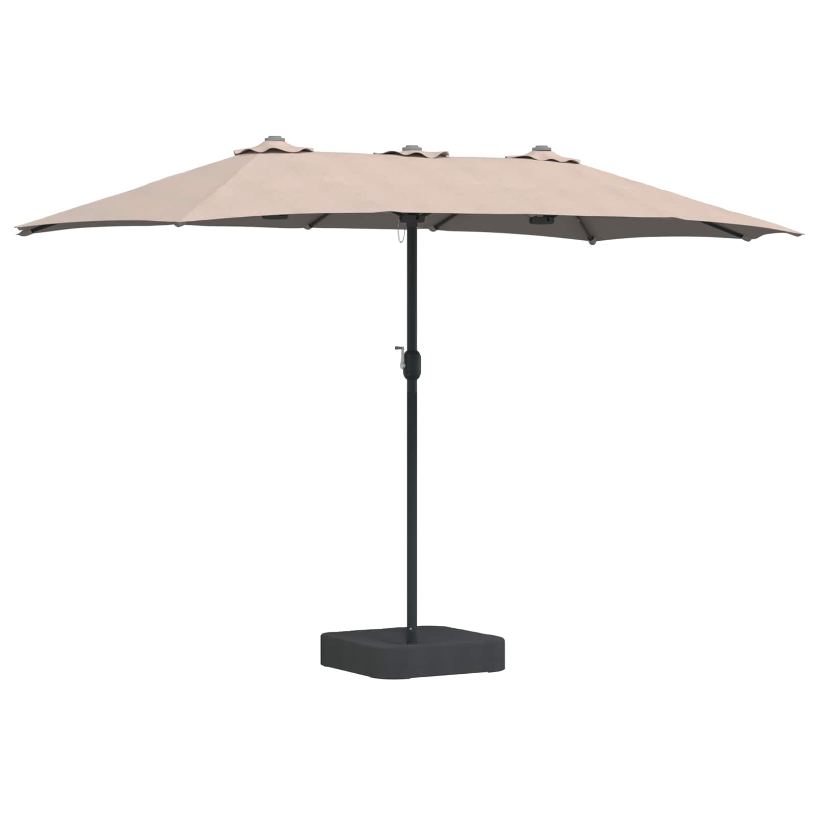 Garten-Sonnenschirm Sand und Anthrazit 385 x 209 x 244 cm