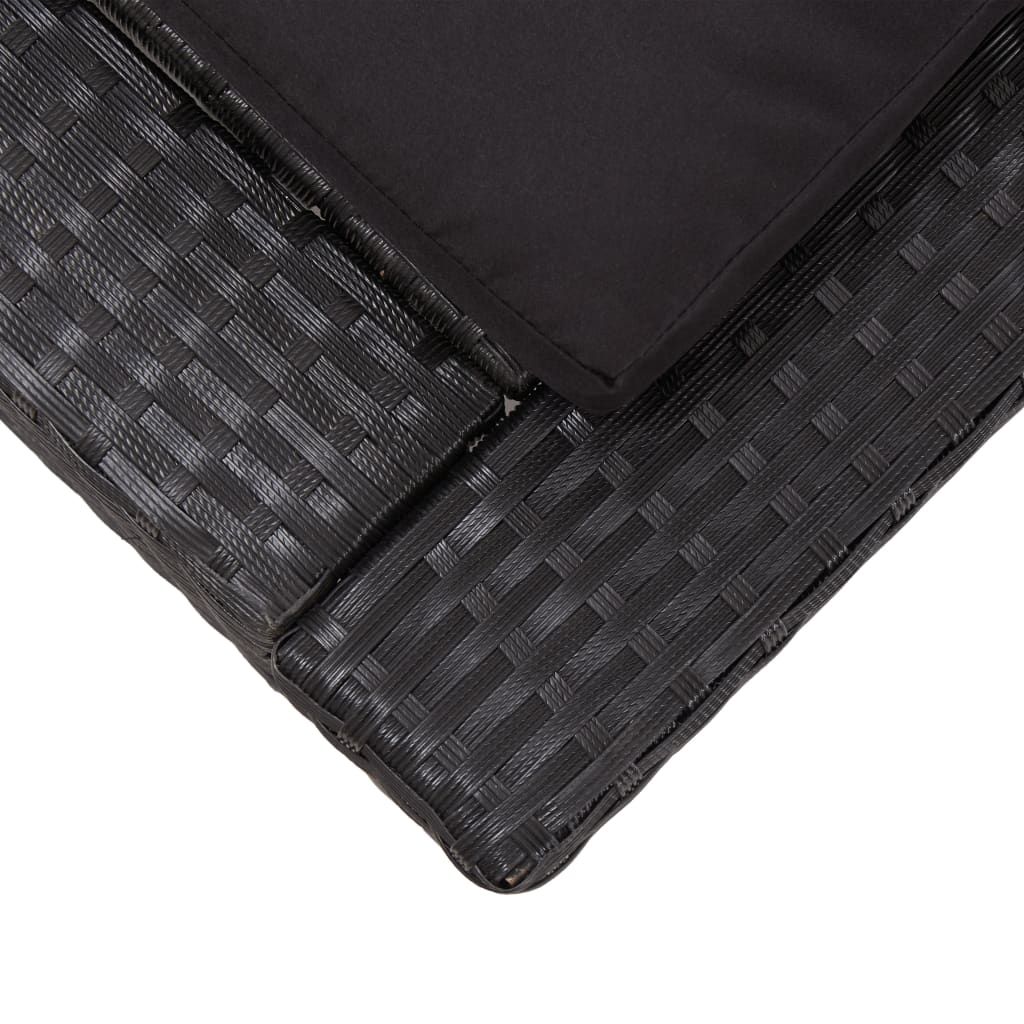 Sonnenliege mit Auflage Grau Poly Rattan