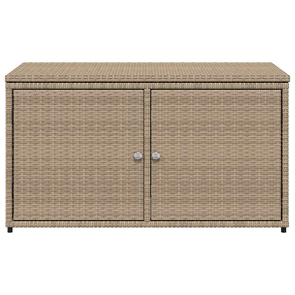 Gartenschrank Schwarz 110x55x60,5 cm Poly Rattan