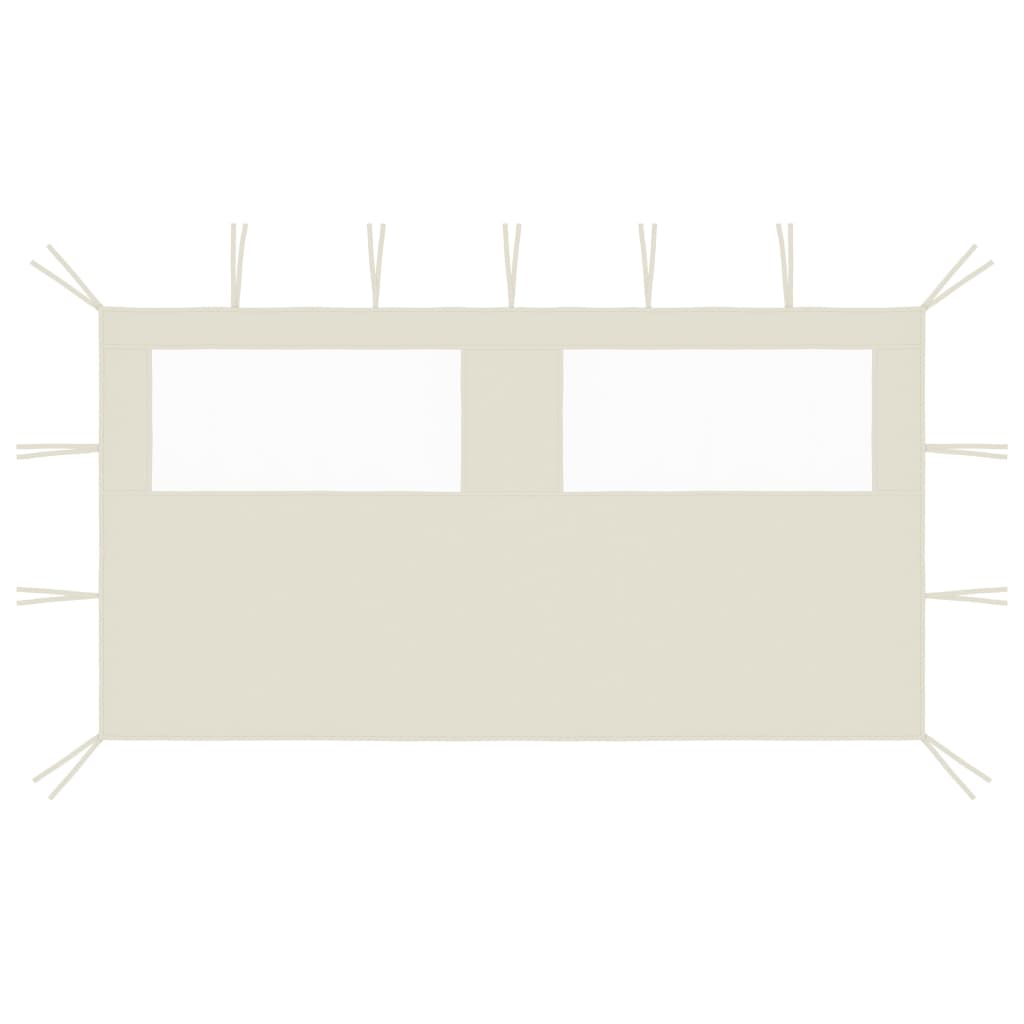 Pavillon-Seitenwand mit Fenstern 6x2 m Creme