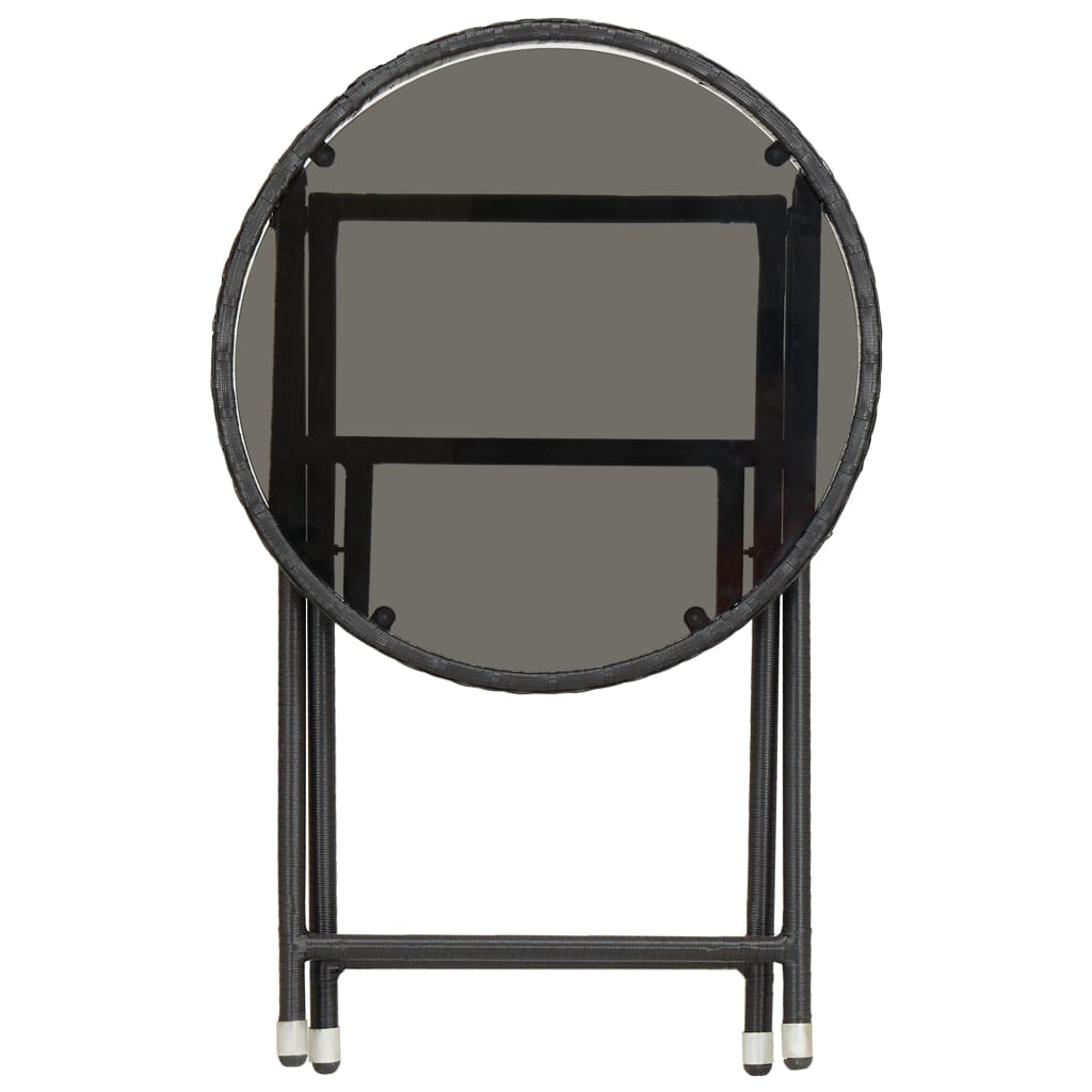 Beistelltisch Braun 60 cm Poly Rattan und Hartglas