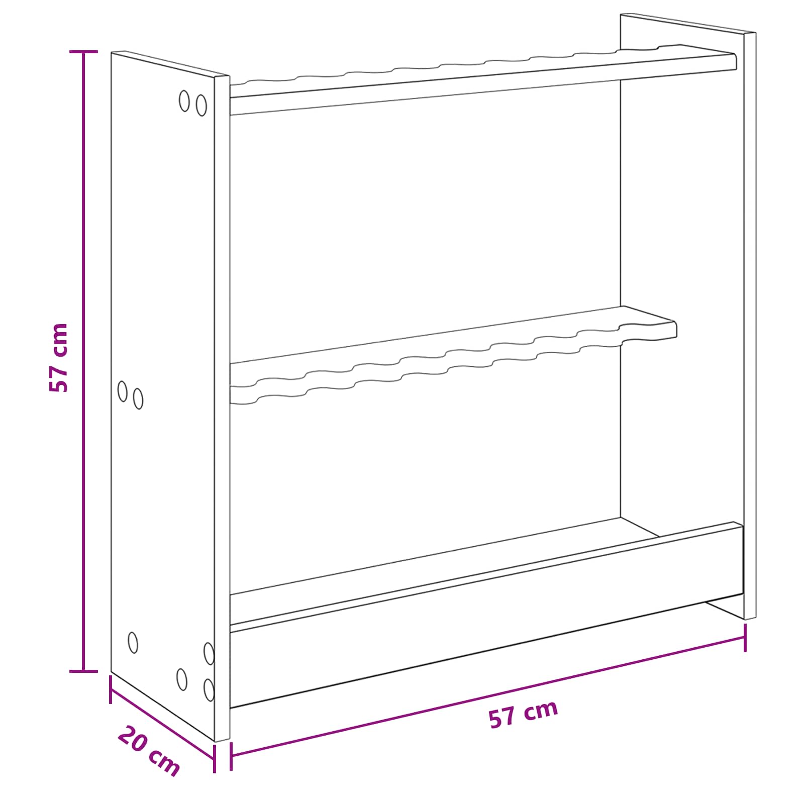 Billardqueue-Ständer Holzwerkstoff 60 x 20 x 57 cm Weiß