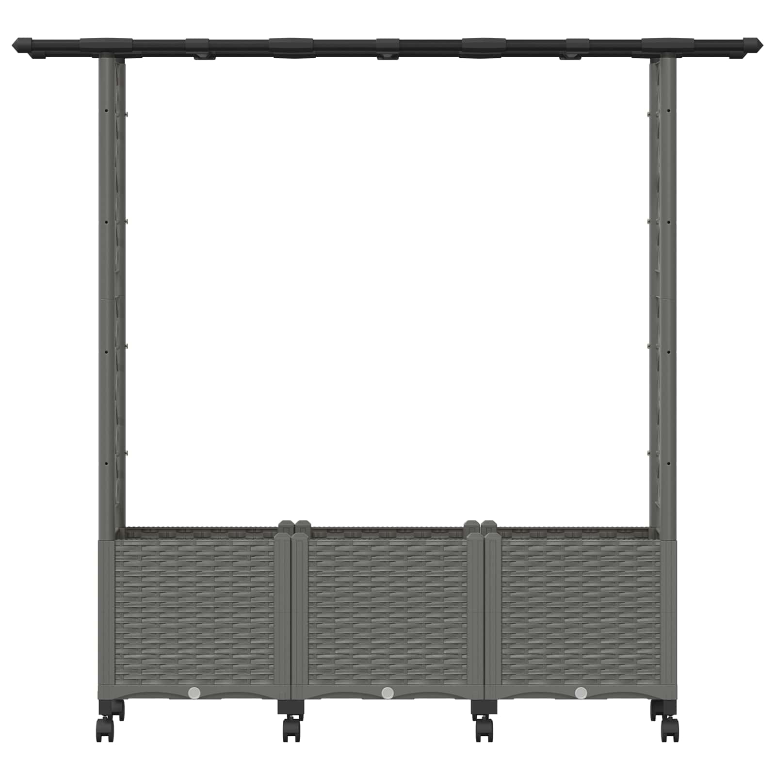 Hochbeet mit Rankgitter und Dach Braun 124 x 40 x 123 cm PP