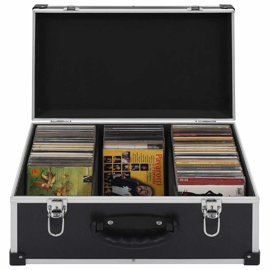 CD-Koffer für 80 CDs Aluminium ABS Silbern