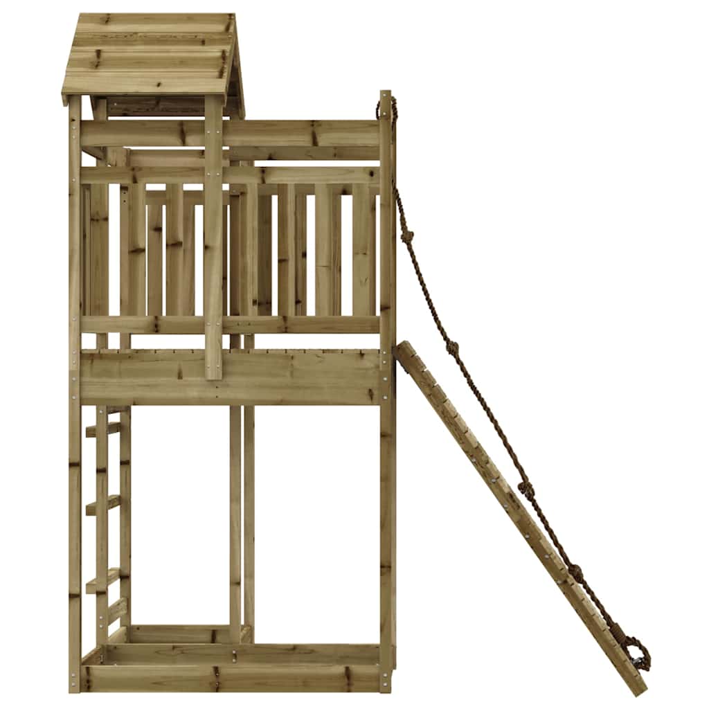 Spielturm mit Kletterwand Massivholz Kiefer