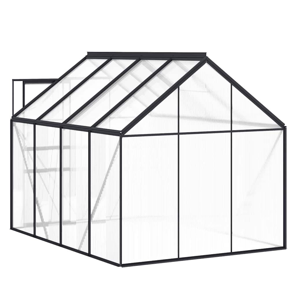 Gewächshaus mit Fundament Anthrazit Aluminium 3,61 m²