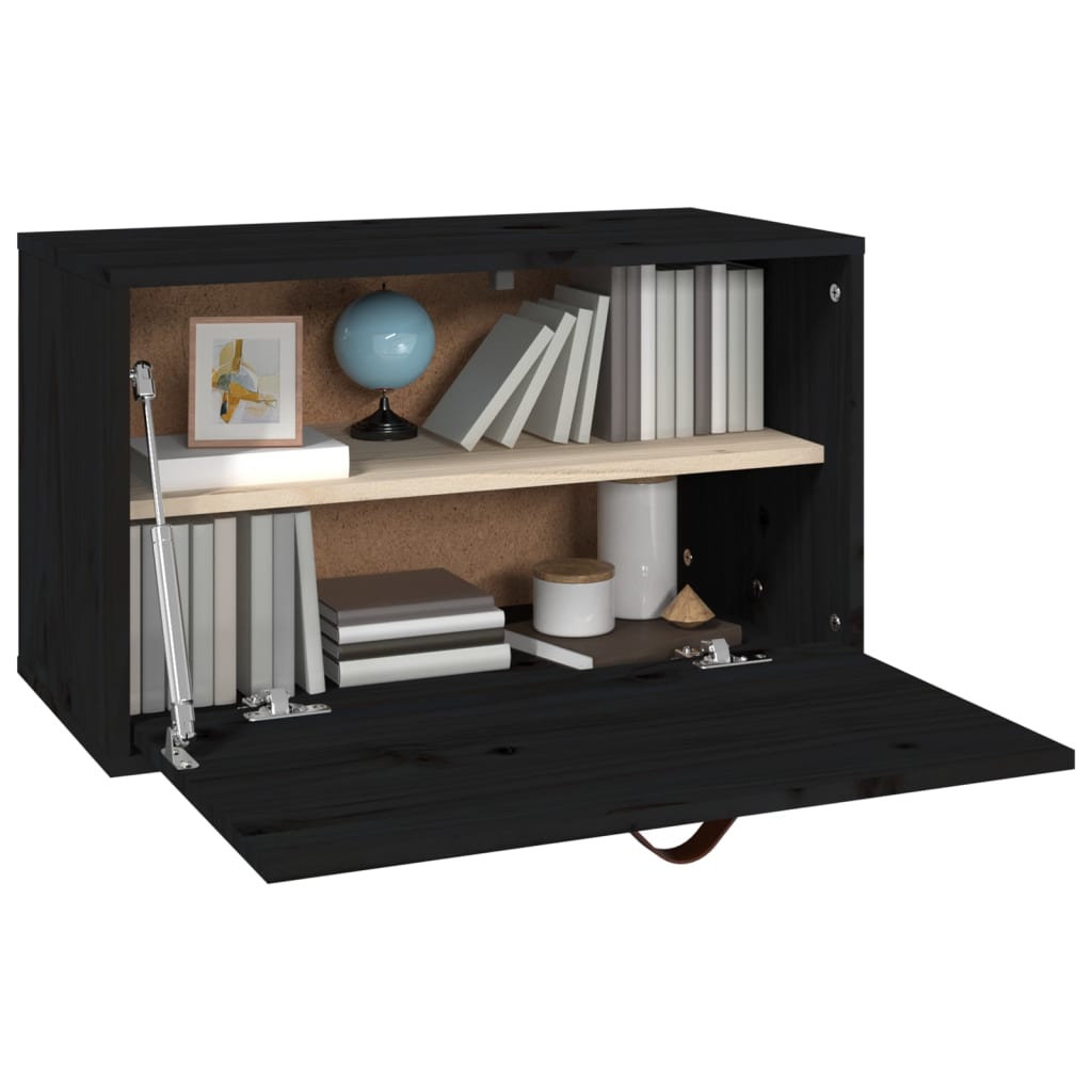 Wandschrank Grau 60x30x35 cm Massivholz Kiefer
