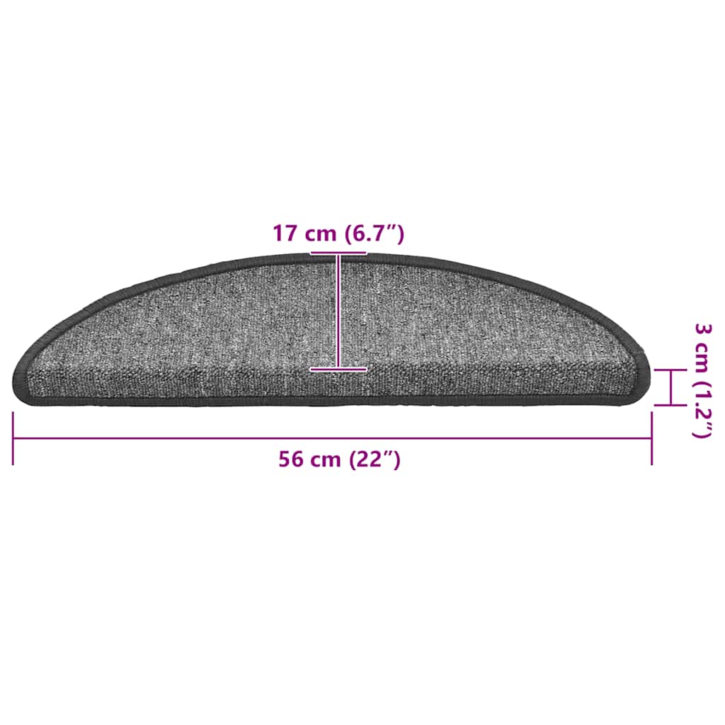 Stufenmatten 15 Stk. 56x17x3 cm Anthrazit Halbrund
