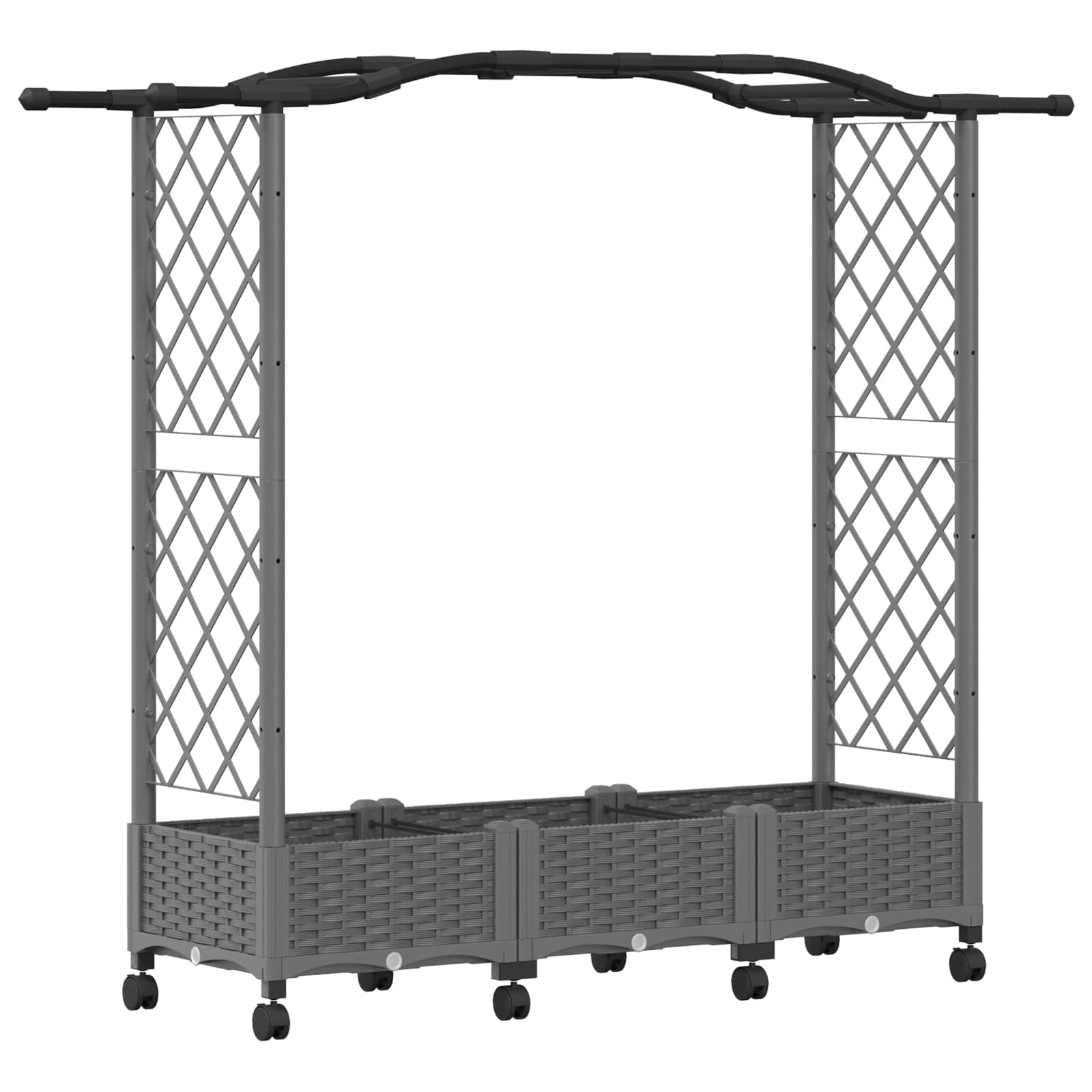 Hochbeet mit Rankgitter und Dach Braun 124 x 40 x 123 cm PP