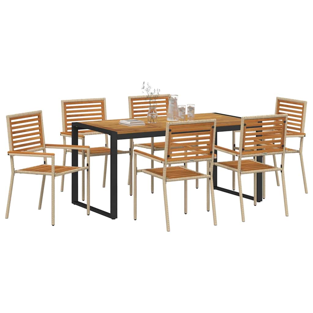 Garten Essgruppe 5 pcs Schwarz und Braun Poly-Rattan