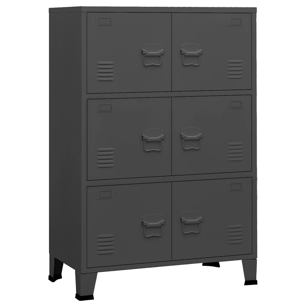 Lagerschrank Industrial Schwarz 75x40x80 cm Stahl