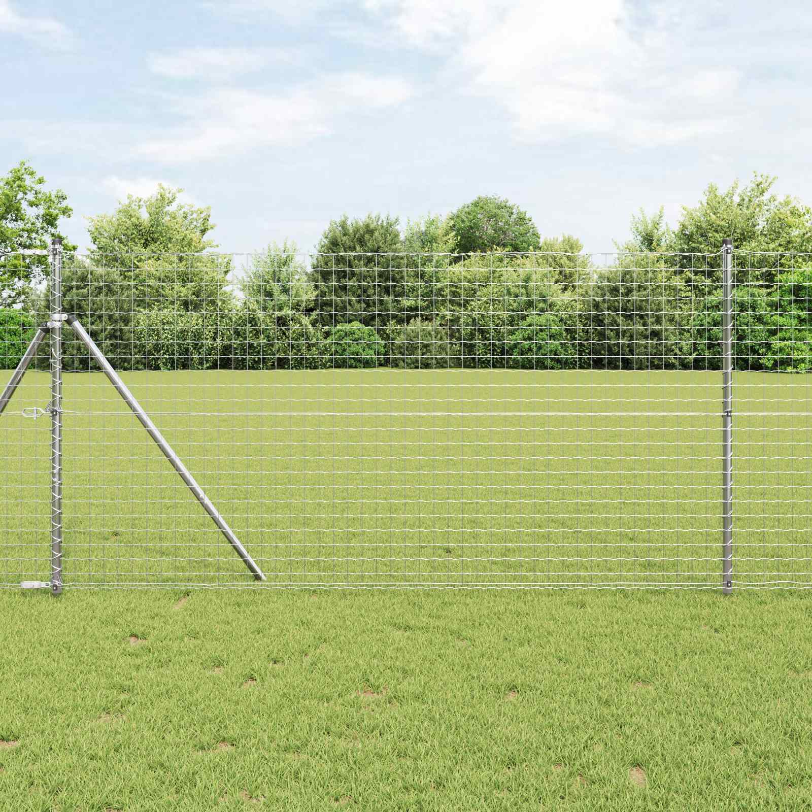 Zaunpfosten 2 pcs Grün 50 cm Pulverbeschichteter Stahl