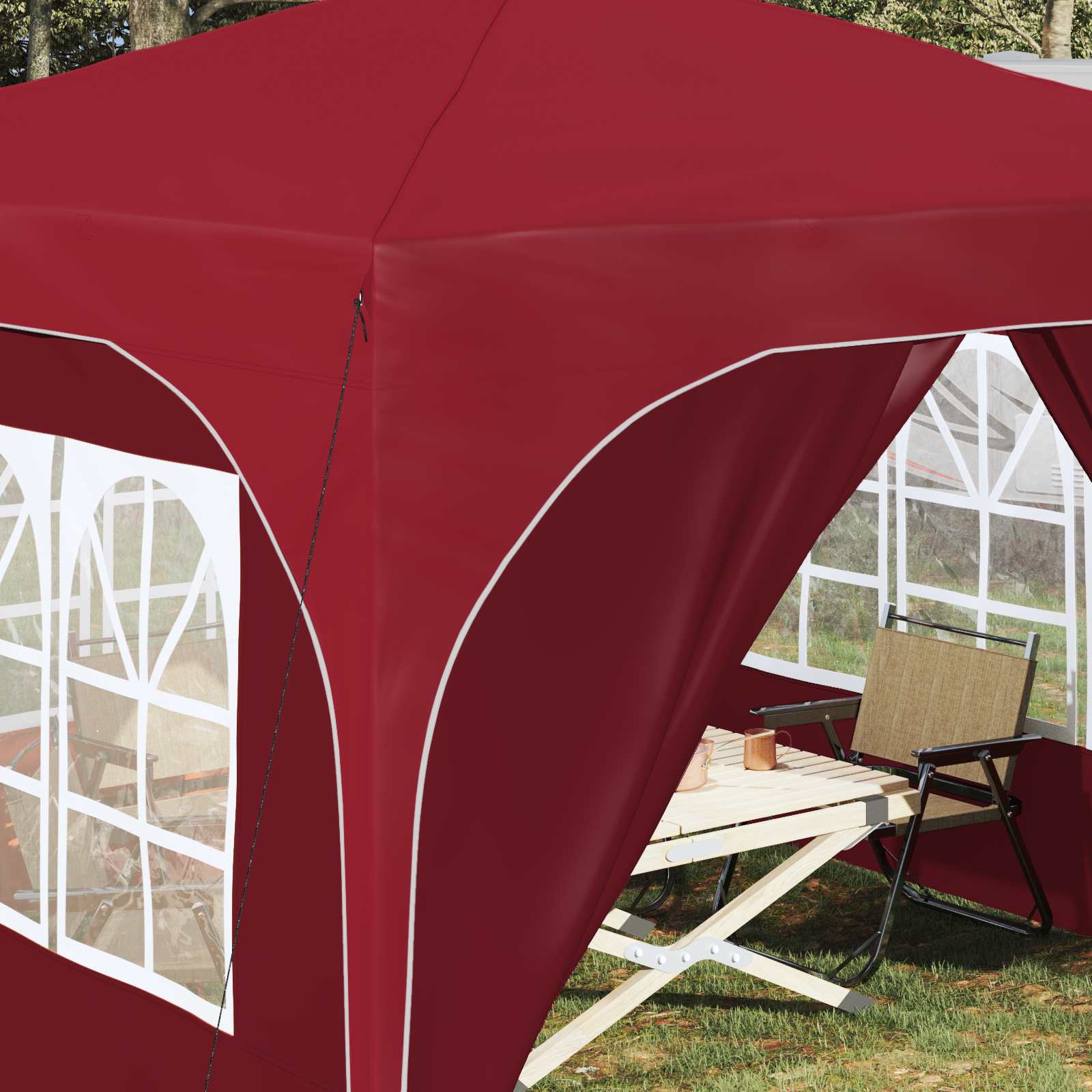 Pop-up Partyzelt 290 x 290 x 245 cm Creme