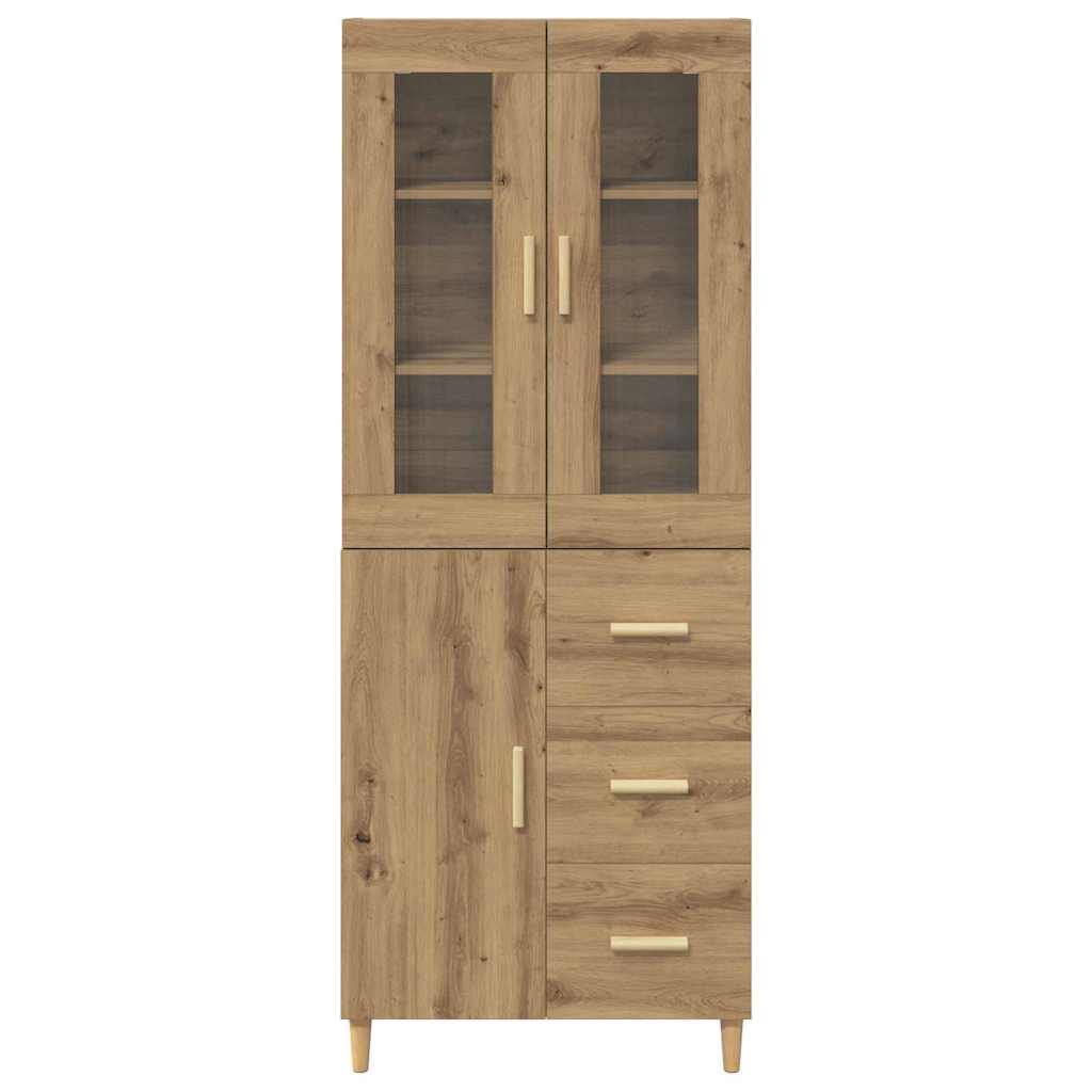 Highboard Altholz 69,5 x 34 x 180 cm Holzwerkstoff