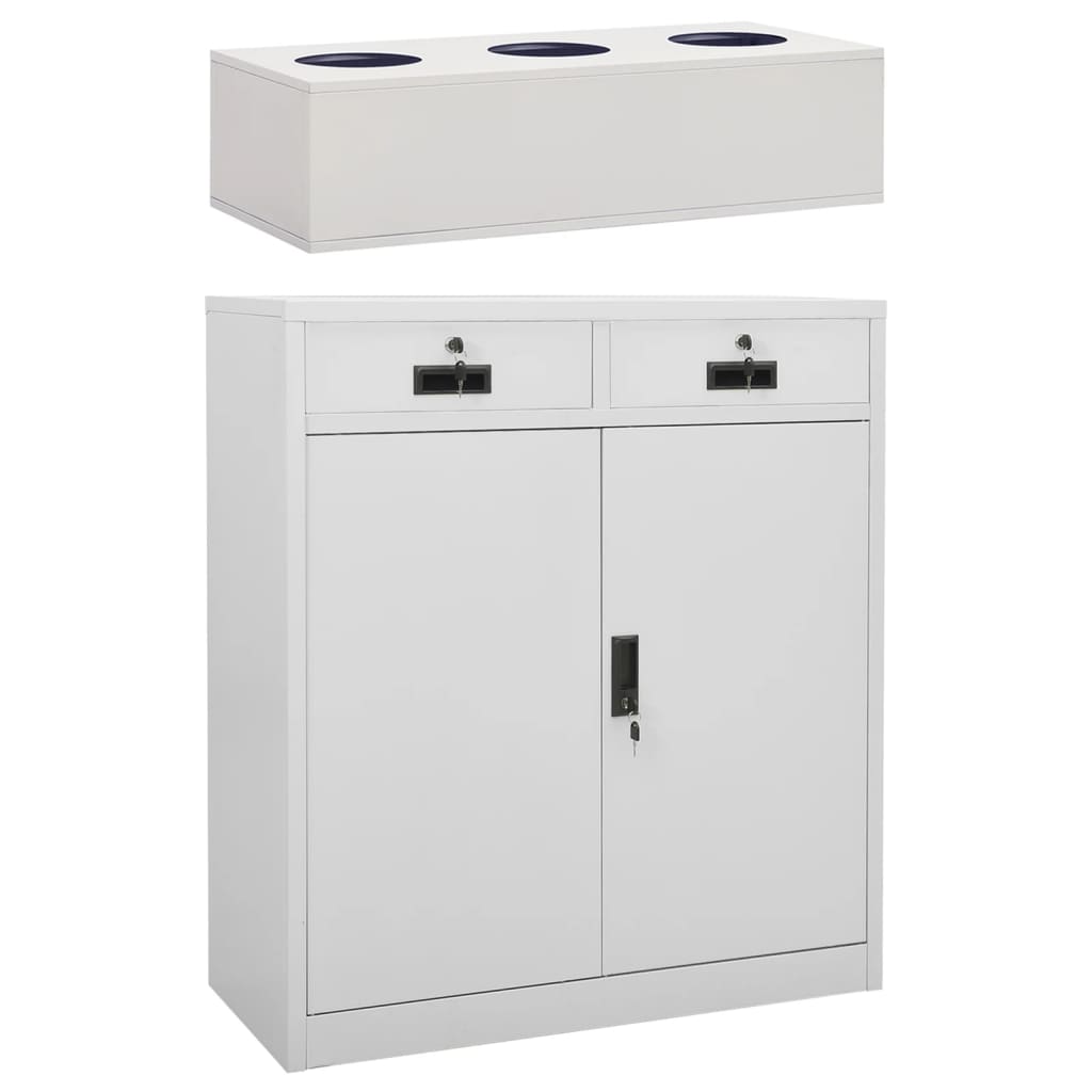 Büroschrank mit Pflanzkasten Anthrazit 90x40x125 cm Stahl